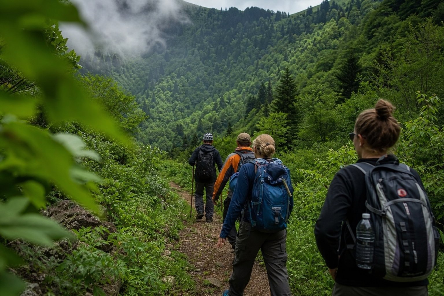 Karadeniz doğa turunda rehberli yürüyüş grubu
