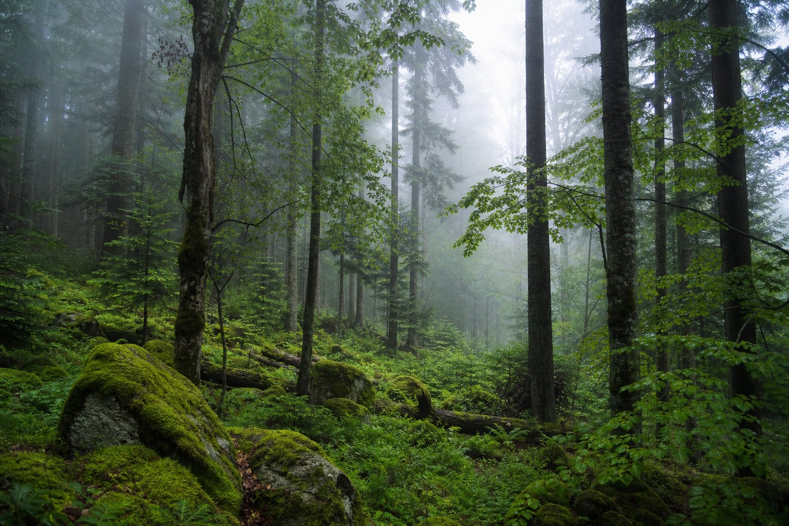 Sisli Karadeniz ormanı